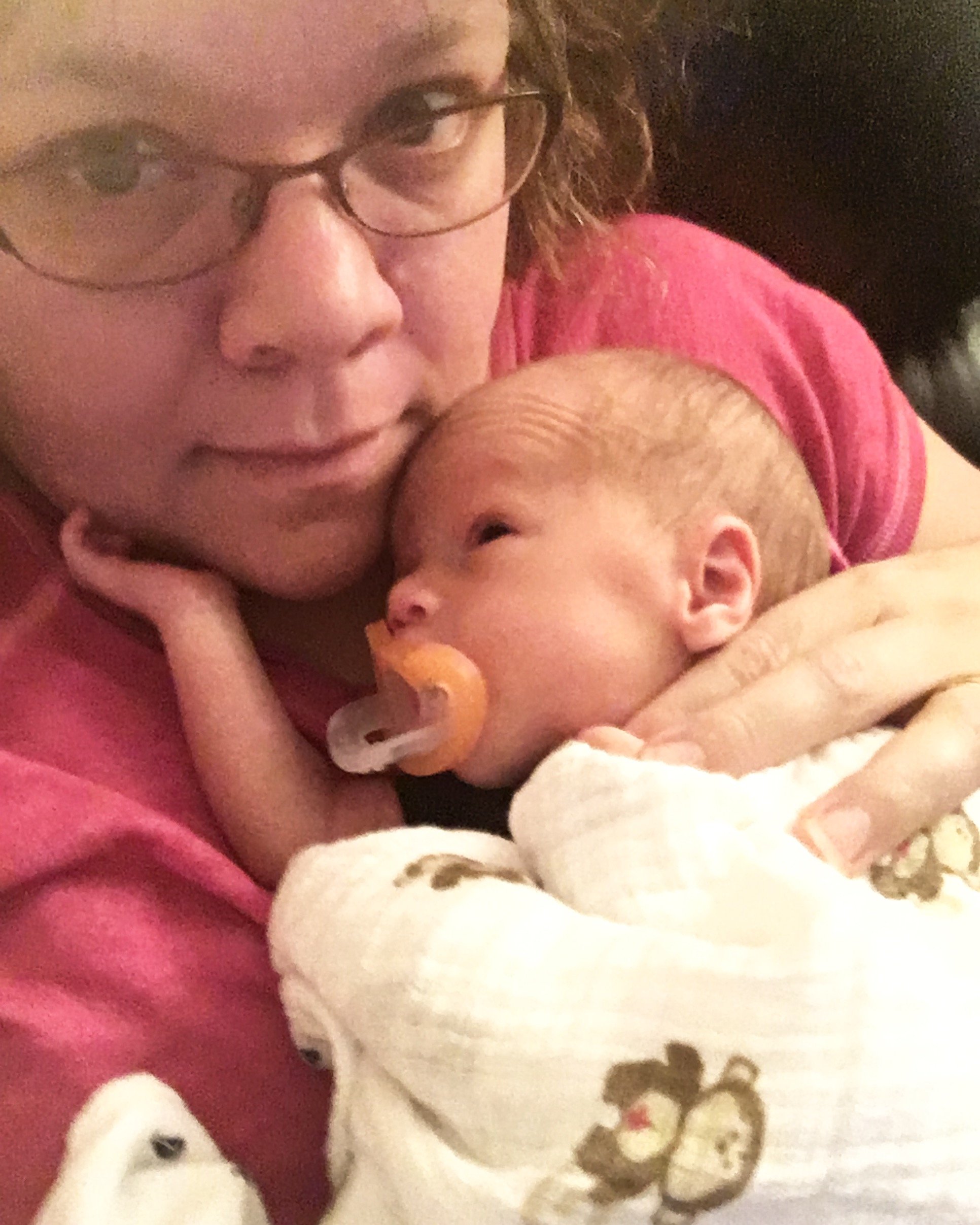Asher's hand on my chin