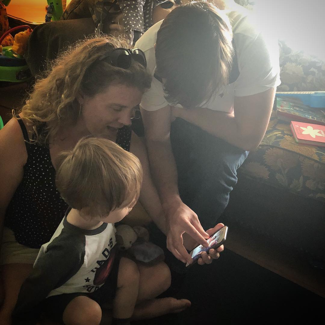 Looking at Wedding Pics